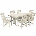 Polywood Vineyard 7-Piece Sand Dining Set with Nautical Trestle Table and 6 Arm Chairs 633PWS4071SA